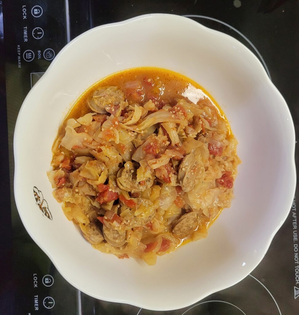 Boiled Cabbage and Sausage Half Tablespoon